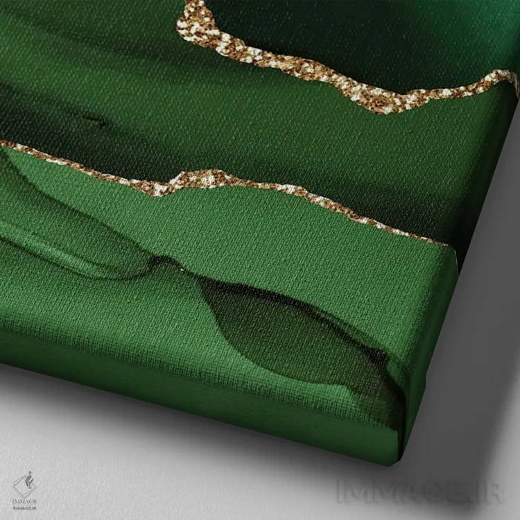 تابلو بافت عقیق طلایی سبز شماره ۱۲ اثر آلوک دیزاین - نمای نزدیک بافت بوم