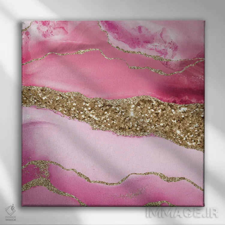 تابلو بافت درخشان و تلالؤ عقیق شماره ۱۴ اثر آلوک دیزاین - نمای روبهرو روی دیوار