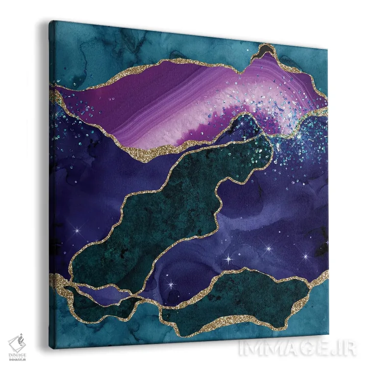 تابلو بافت عقیق طاووسی براق شماره ۳ اثر آلوک دیزاین - نمای پرسپکتیو محصول