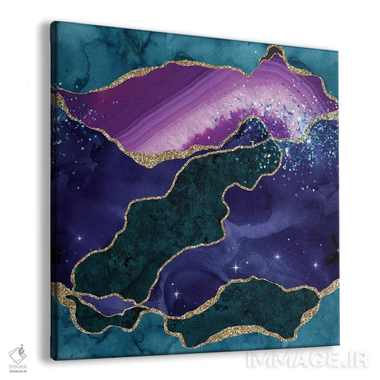 تابلو بافت عقیق طاووسی براق شماره ۳ اثر آلوک دیزاین - نمای پرسپکتیو محصول