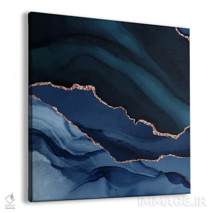 تابلو بافت عقیق رزگلد سرمهای شماره ۱۲ اثر آلوک دیزاین - نمای پرسپکتیو محصول