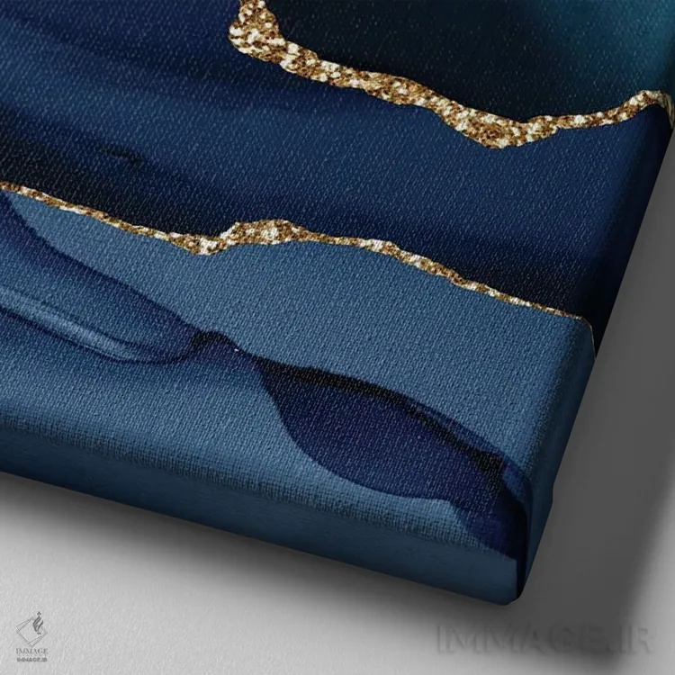 تابلو بافت عقیق طلایی سرمهای شماره ۱۲ اثر آلوک دیزاین - نمای نزدیک بافت بوم