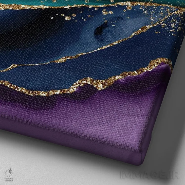 تابلو بافت عقیق طاووسی شماره ۱ اثر آلوک دیزاین - نمای نزدیک بافت بوم