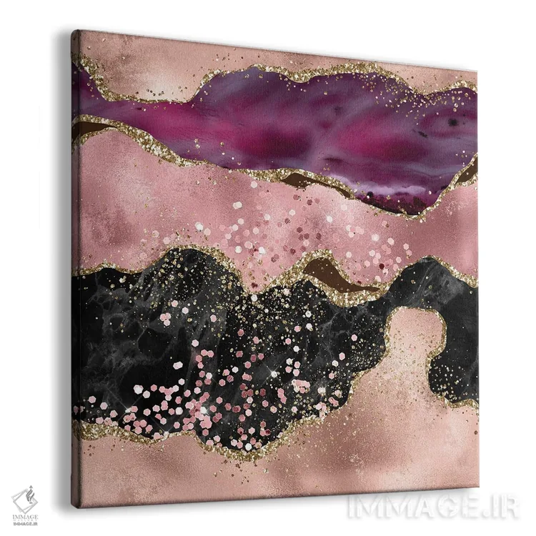 تابلو بافت عقیق صورتی براق شماره ۲ اثر آلوک دیزاین - نمای پرسپکتیو محصول