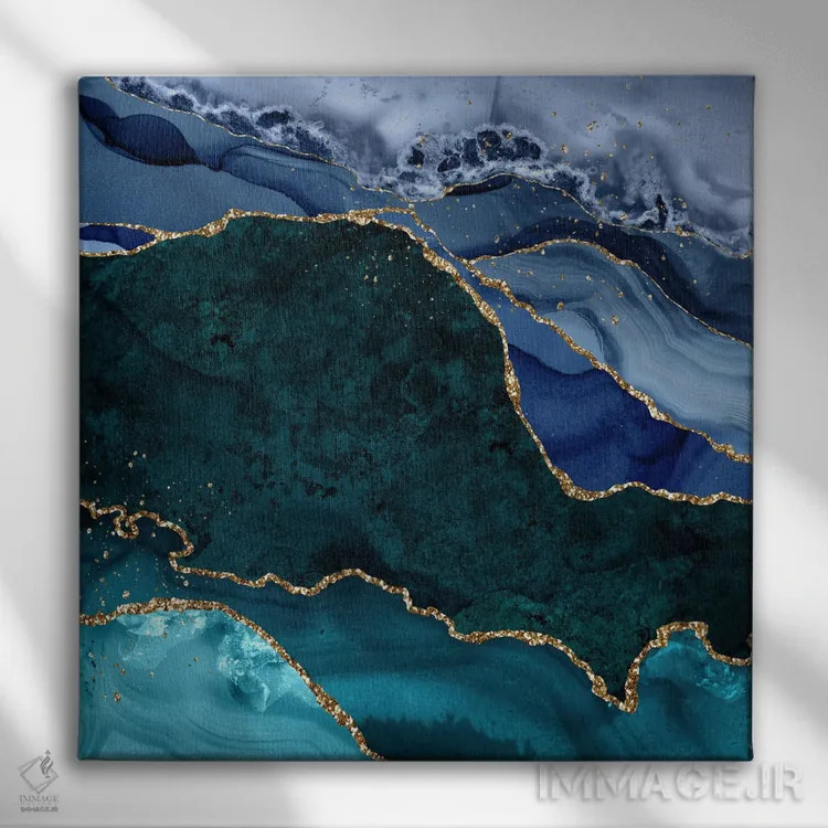 تابلو بافت عقیق طاووسی شماره ۲ اثر آلوک دیزاین - نمای روبهرو روی دیوار