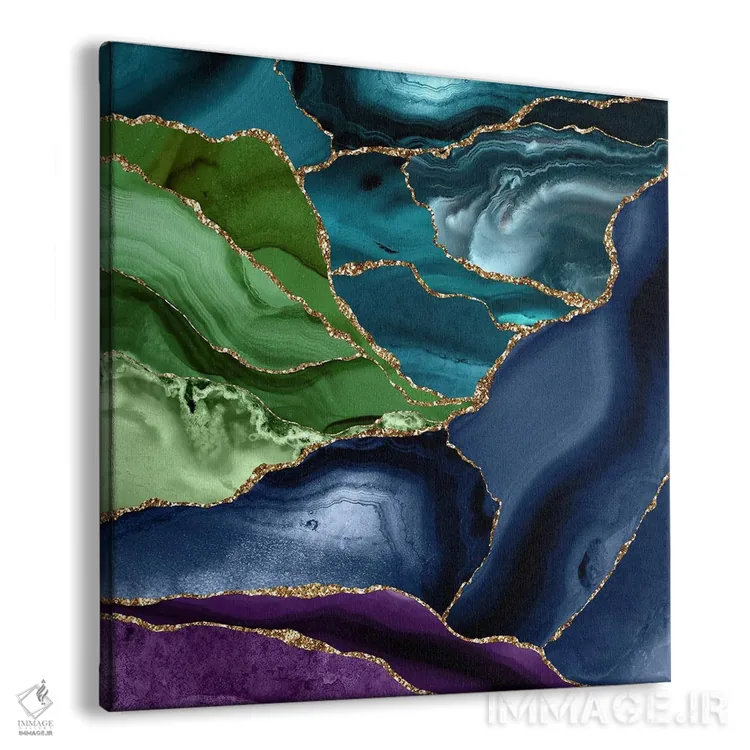 تابلو بافت عقیق طاووسی شماره ۹ اثر آلوک دیزاین - نمای پرسپکتیو محصول