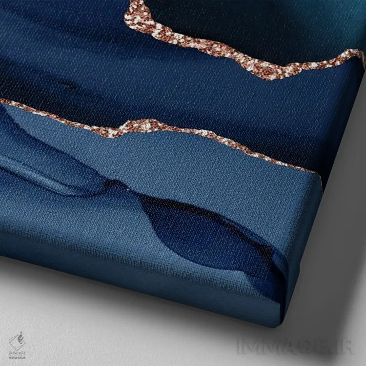 تابلو بافت عقیق رزگلد سرمهای شماره ۱۲ اثر آلوک دیزاین - نمای نزدیک بافت بوم