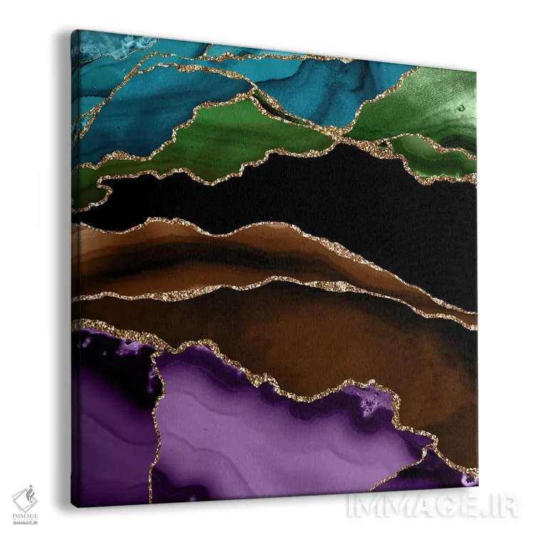 تابلو بافت عقیق طاووسی شماره ۸ اثر آلوک دیزاین - نمای پرسپکتیو محصول