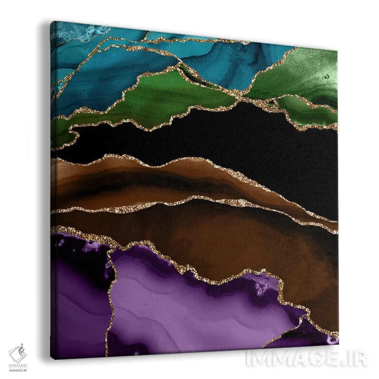 تابلو بافت عقیق طاووسی شماره ۸ اثر آلوک دیزاین - نمای پرسپکتیو محصول