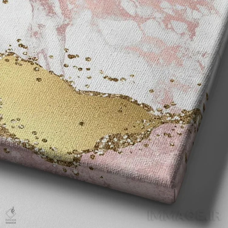 تابلو بافت عقیق صورتی براق شماره ۳ اثر آلوک دیزاین - نمای نزدیک بافت بوم