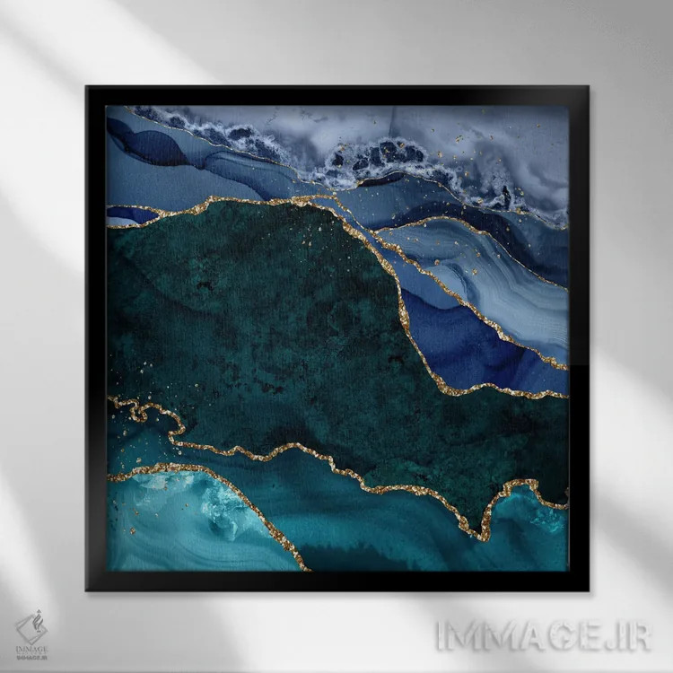 تابلو بافت عقیق طاووسی شماره ۲ اثر آلوک دیزاین - نمای قابدار مشکی