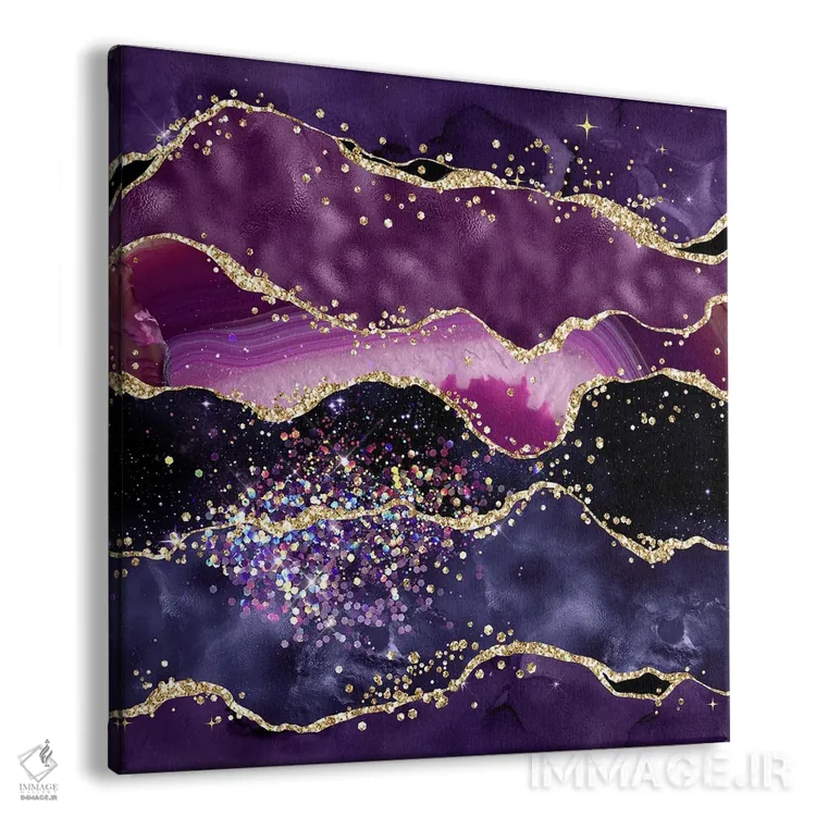 تابلو بافت عقیق بنفش براق شماره ۵ اثر آلوک دیزاین - نمای پرسپکتیو محصول