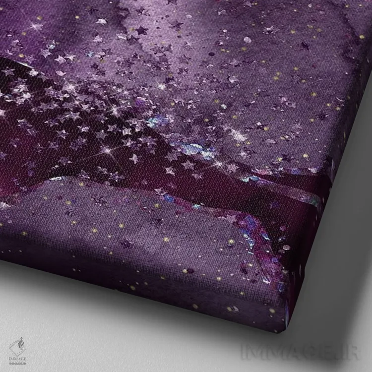 تابلو بافت عقیق ستارهای بنفش شماره ۶ اثر آلوک دیزاین - نمای نزدیک بافت بوم