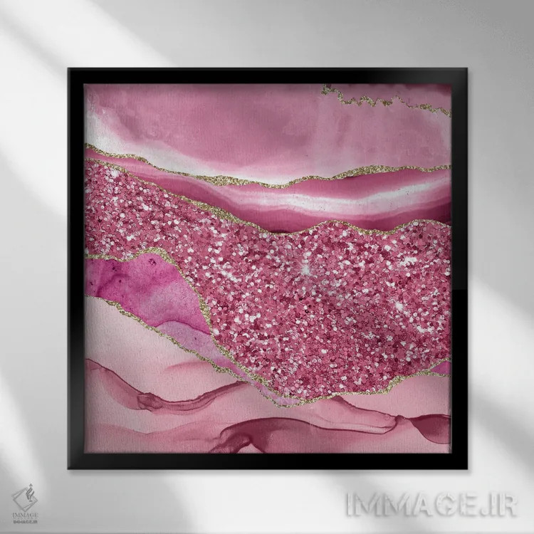 تابلو بافت درخشان و تلالؤ عقیق شماره ۱ اثر آلوک دیزاین - نمای قابدار مشکی