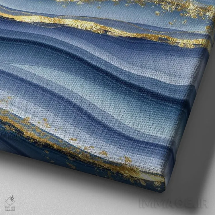 تابلو بافت عقیق آبی درخشان شماره ۳ اثر آلوک دیزاین - نمای نزدیک بافت بوم