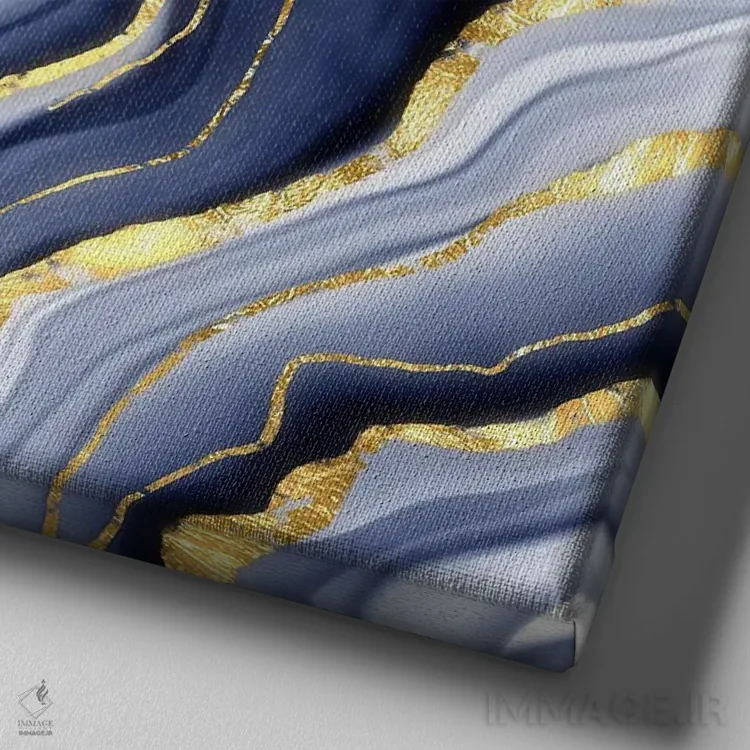 تابلو بافت عقیق آبی درخشان شماره ۱۳ اثر آلوک دیزاین - نمای نزدیک بافت بوم