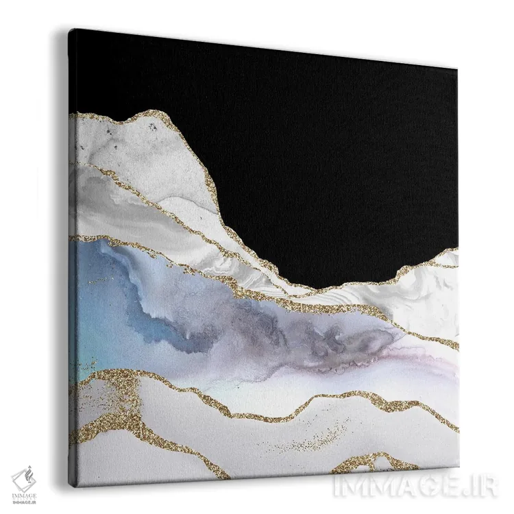 تابلو بافت عقیق طلایی سفید شماره ۱ اثر آلوک دیزاین - نمای پرسپکتیو محصول