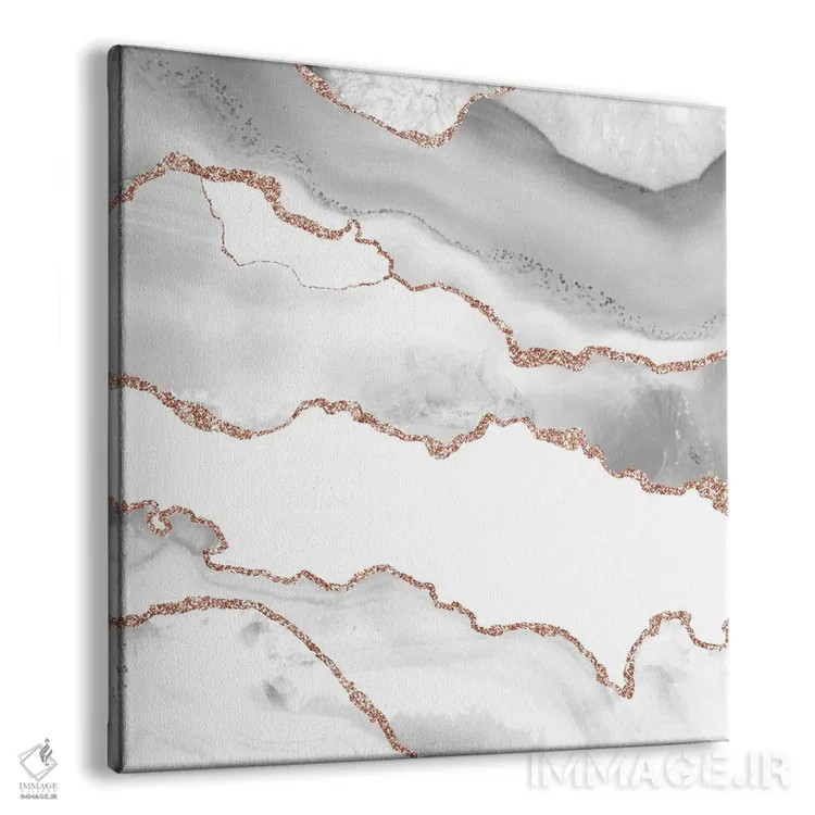 تابلو بافت عقیق رزگلد سفید شماره ۶ اثر آلوک دیزاین - نمای پرسپکتیو محصول