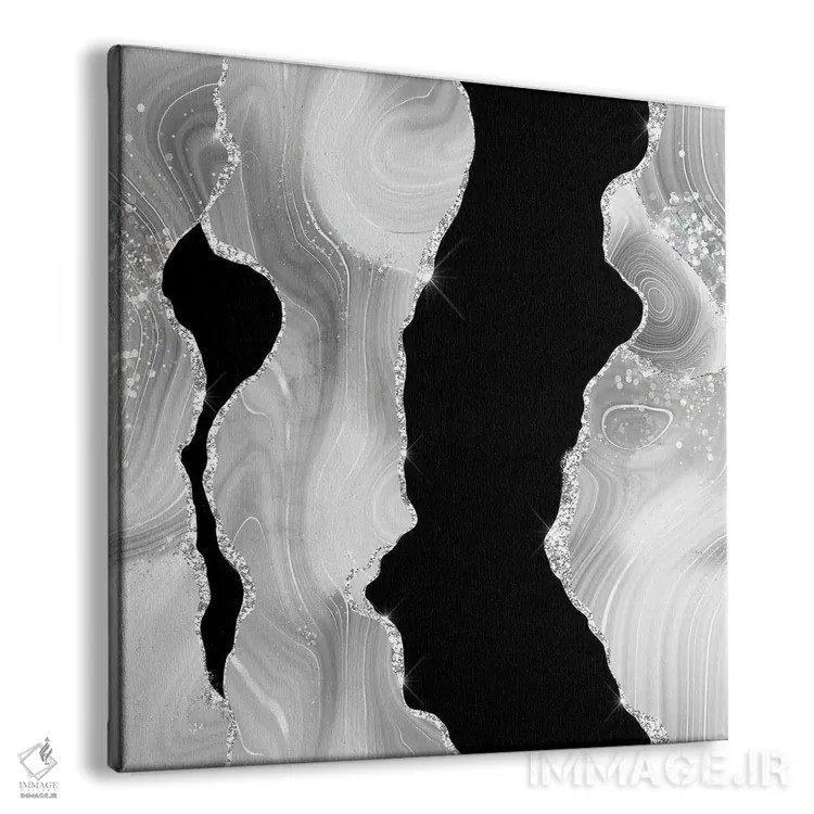 تابلو بافت عقیق نقرهای سفید براق شماره ۴ اثر آلوک دیزاین - نمای پرسپکتیو محصول