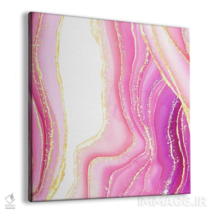 تابلو بافت عقیق صورتی درخشان شماره ۵ اثر آلوک دیزاین - نمای پرسپکتیو محصول