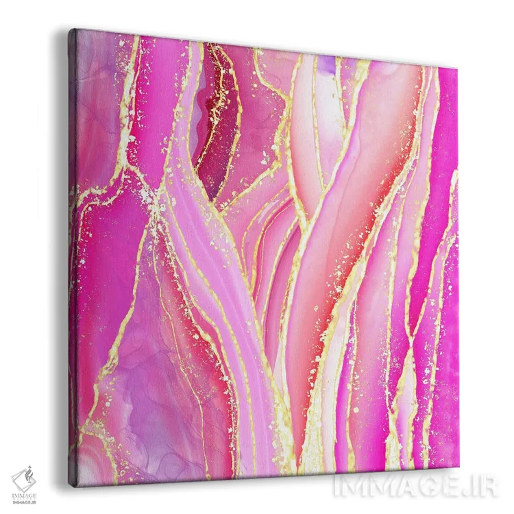 تابلو بافت عقیق صورتی درخشان شماره ۷ اثر آلوک دیزاین - نمای پرسپکتیو محصول