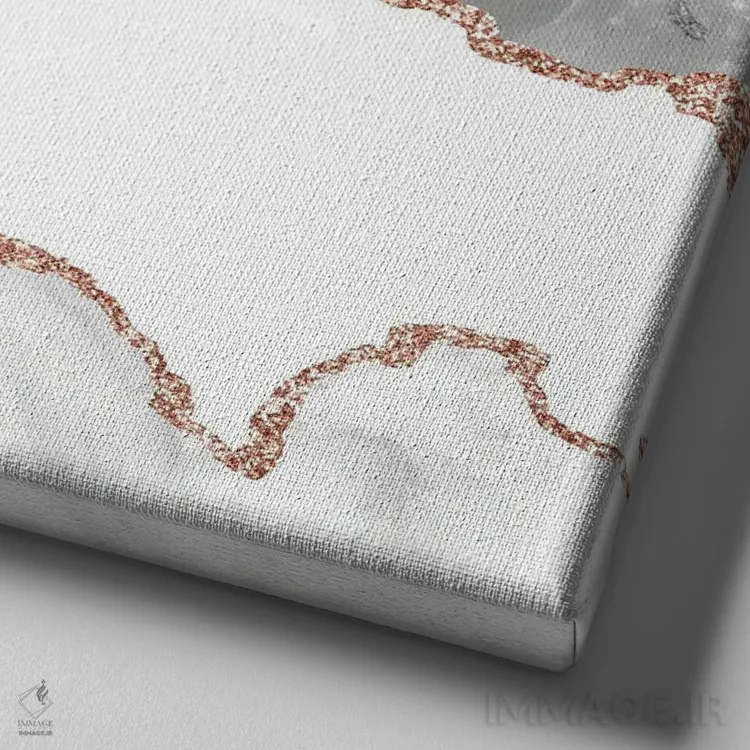 تابلو بافت عقیق رزگلد سفید شماره ۶ اثر آلوک دیزاین - نمای نزدیک بافت بوم