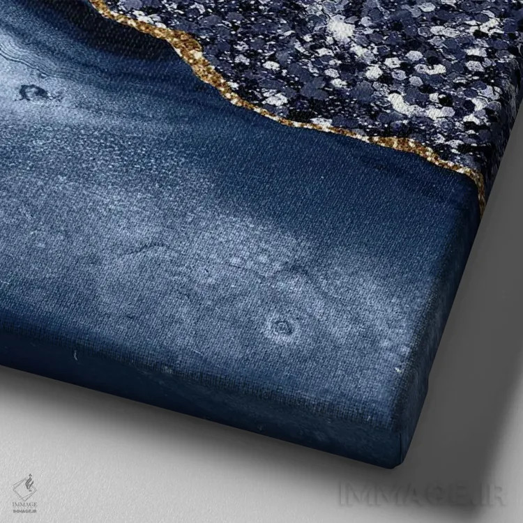 تابلو بافت عقیق براق اقیانوسی شماره ۵ اثر آلوک دیزاین - نمای نزدیک بافت بوم