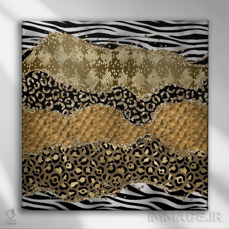 تابلو بافت عقیق وحشی براق شماره ۵ اثر آلوک دیزاین - نمای روبهرو روی دیوار