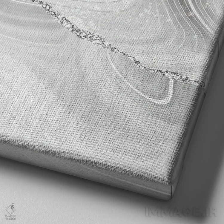 تابلو بافت عقیق نقرهای سفید براق شماره ۶ اثر آلوک دیزاین - نمای نزدیک بافت بوم