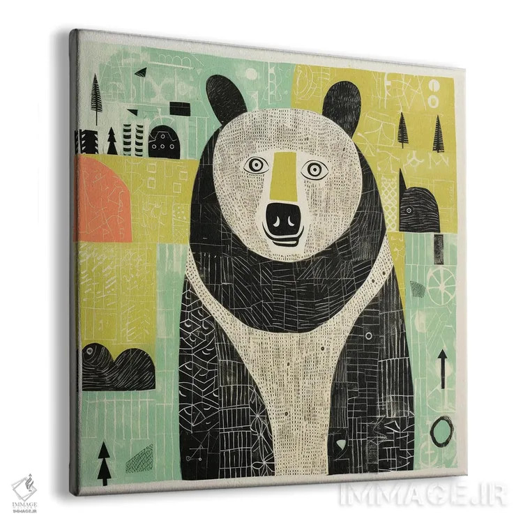 تابلو خرس سبز اثر آلوک دیزاین - نمای پرسپکتیو محصول