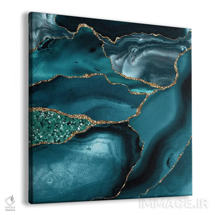 تابلو بافت عقیق براق اقیانوسی شماره ۱۰ اثر آلوک دیزاین - نمای پرسپکتیو محصول