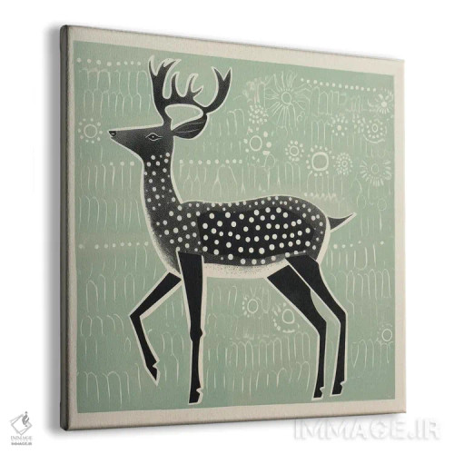 تابلو کارибوی سبز (گوزن شمالی) اثر آلوک دیزاین - نمای پرسپکتیو محصول