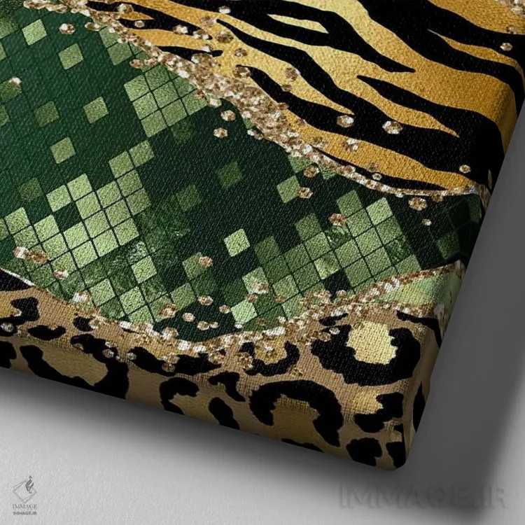 تابلو بافت عقیق وحشی براق شماره ۶ اثر آلوک دیزاین - نمای نزدیک بافت بوم