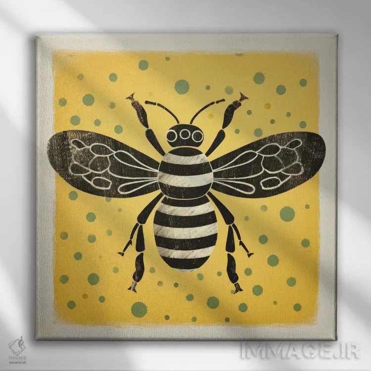 تابلو زنبور عسل اثر آلوک دیزاین - نمای روبهرو روی دیوار