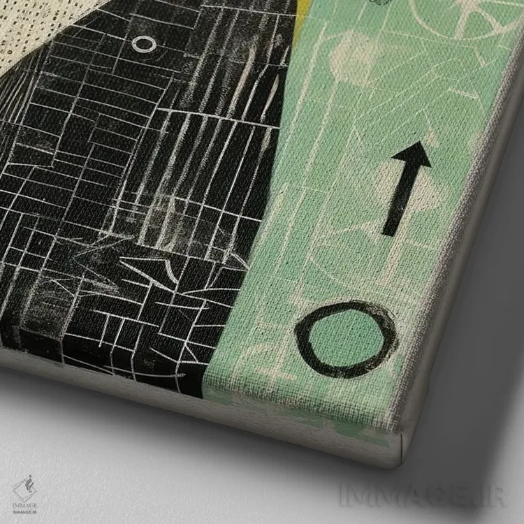 تابلو خرس سبز اثر آلوک دیزاین - نمای نزدیک بافت بوم