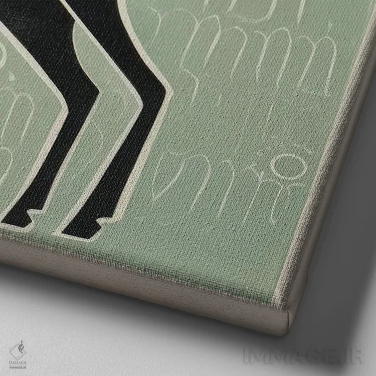 تابلو کارибوی سبز (گوزن شمالی) اثر آلوک دیزاین - نمای نزدیک بافت بوم