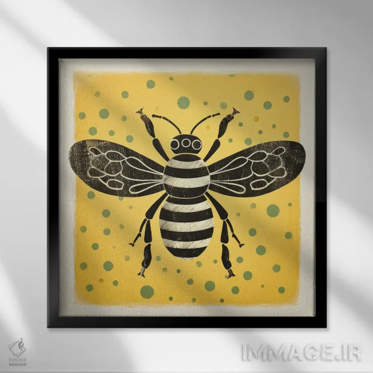 تابلو زنبور عسل اثر آلوک دیزاین - نمای قابدار مشکی