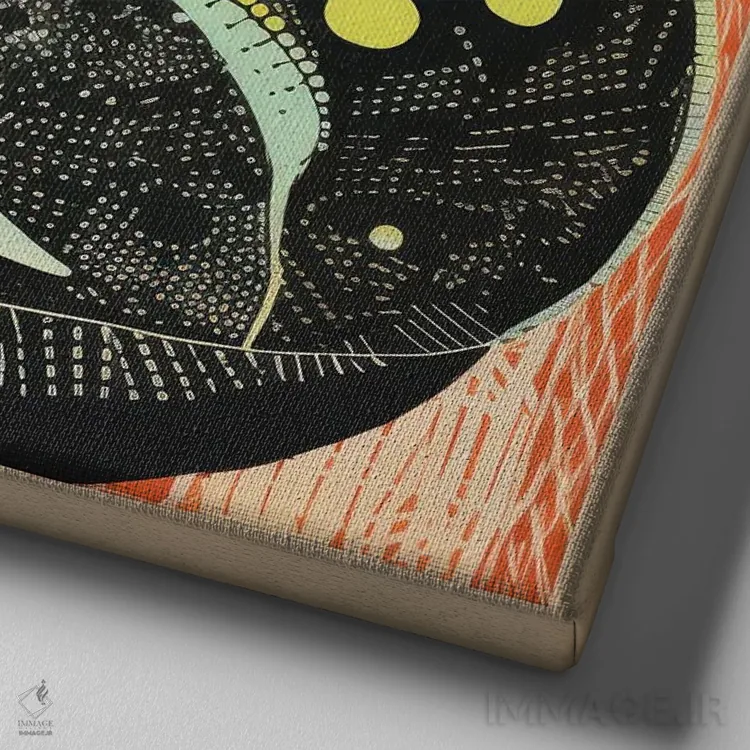 تابلو آفتابپرست سبز اثر آلوک دیزاین - نمای نزدیک بافت بوم