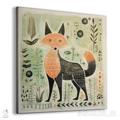 تابلو روباه سبز اثر آلوک دیزاین - نمای پرسپکتیو محصول