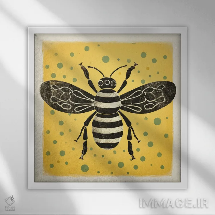تابلو زنبور عسل اثر آلوک دیزاین - نمای قابدار سفید