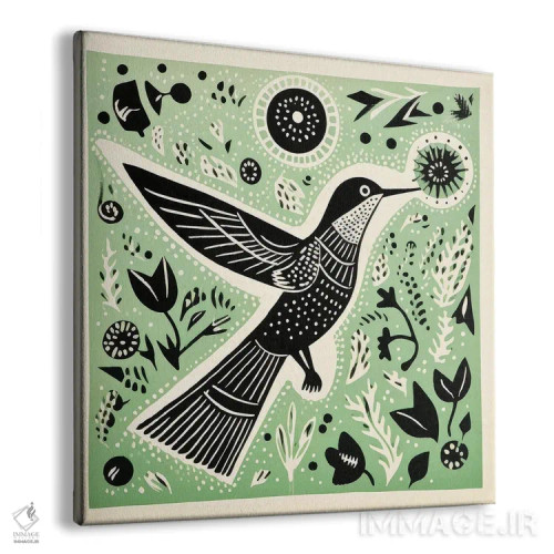 تابلو مرغ مگسخوار سبز اثر آلوک دیزاین - نمای پرسپکتیو محصول