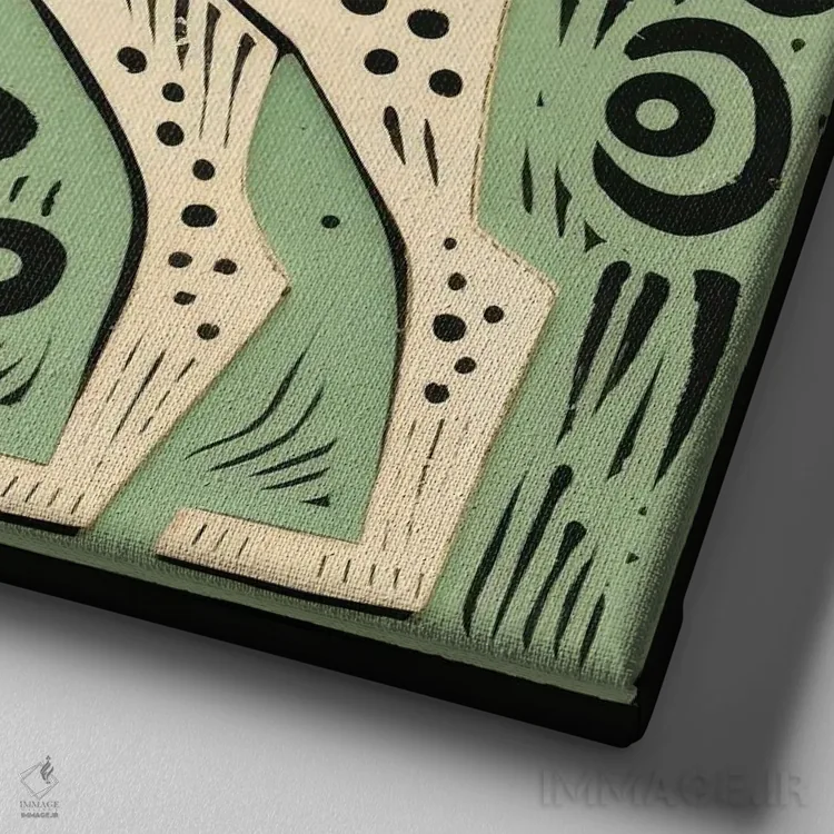 تابلو سگ سبز اثر آلوک دیزاین - نمای نزدیک بافت بوم