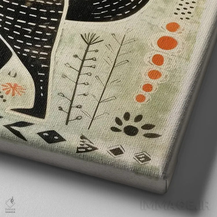 تابلو روباه سبز اثر آلوک دیزاین - نمای نزدیک بافت بوم