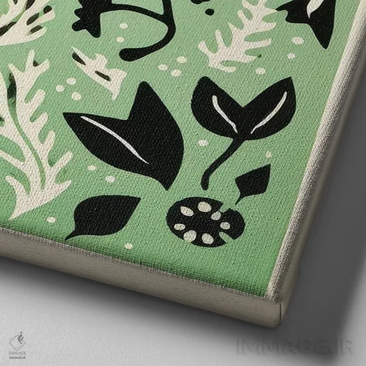 تابلو مرغ مگسخوار سبز اثر آلوک دیزاین - نمای نزدیک بافت بوم