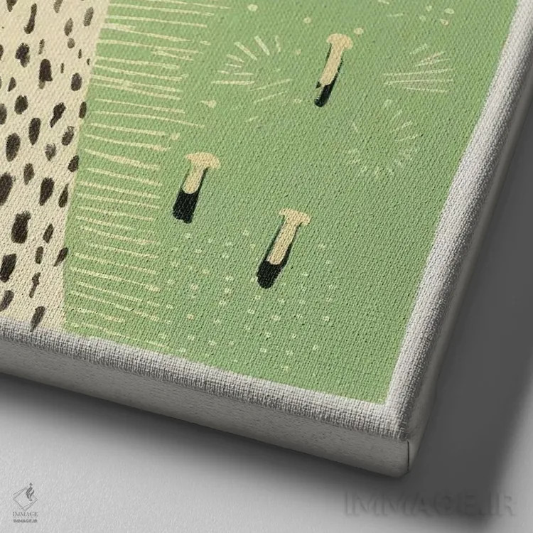 تابلو لامای سبز اثر آلوک دیزاین - نمای نزدیک بافت بوم