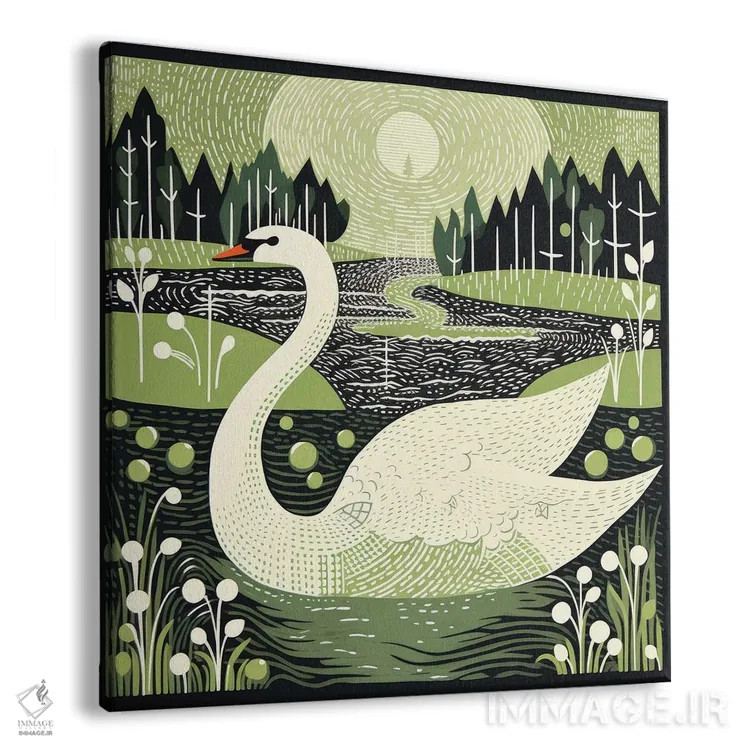 تابلو قوی سبز اثر آلوک دیزاین - نمای پرسپکتیو محصول