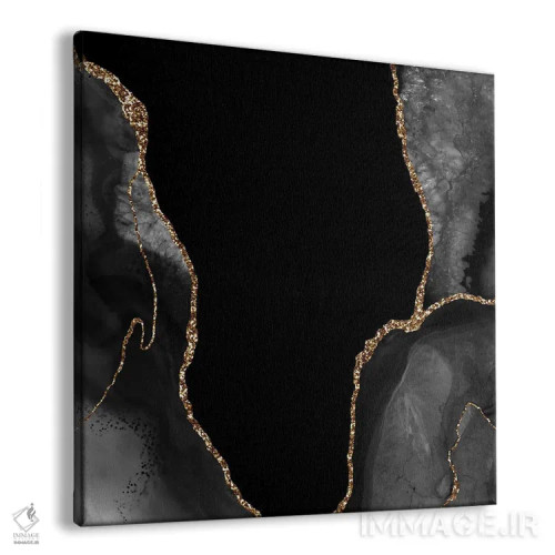 تابلو بافت عقیق مشکی و طلایی III اثر آلوک دیزاین - نمای پرسپکتیو محصول