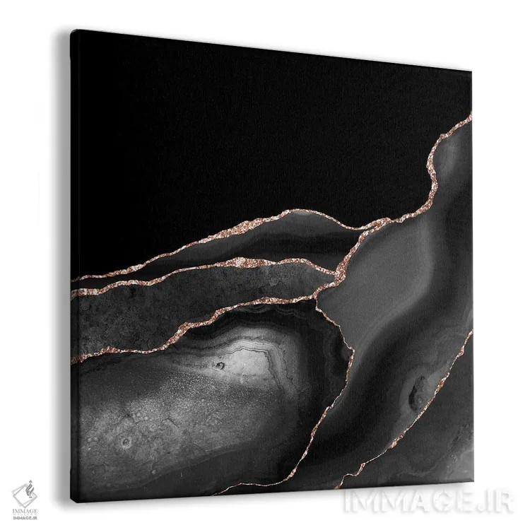 تابلو بافت عقیق رزگلد مشکی IV اثر آلوک دیزاین - نمای پرسپکتیو محصول