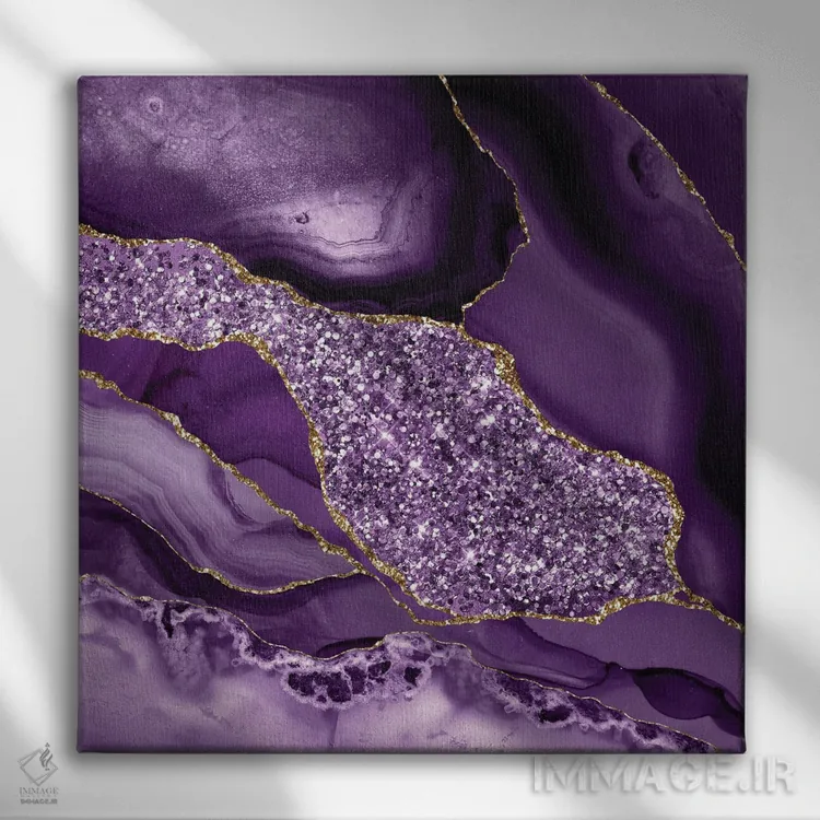 تابلو بافت دریایی اکات درخشان III اثر آلوک دیزاین - نمای روبهرو روی دیوار