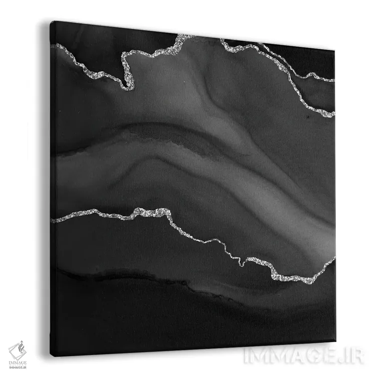 تابلو بافت عقیق نقرهای مشکی I اثر آلوک دیزاین - نمای پرسپکتیو محصول